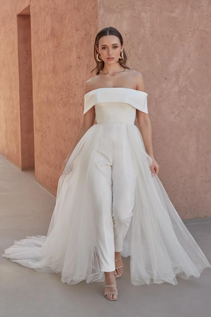Model wearing white Adore dress